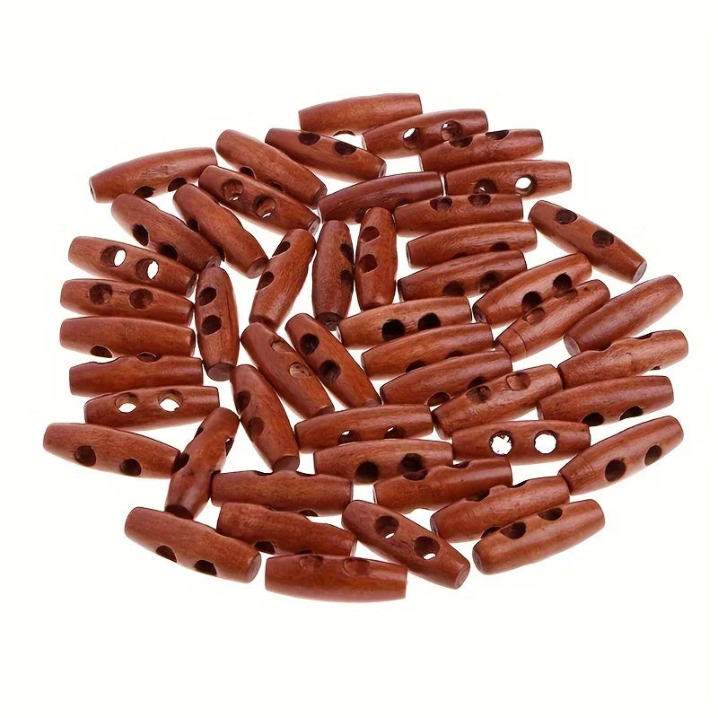 🌿 Lot de 50 Boutons en Bois Naturel