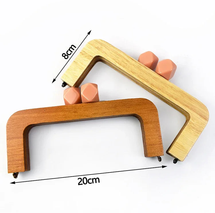 🌰 Fermoir en Bois avec Perles – 20 cm