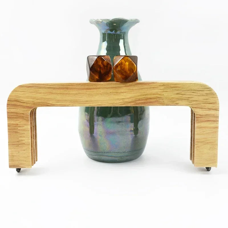 🌰 Fermoir en Bois avec Perles – 20 cm