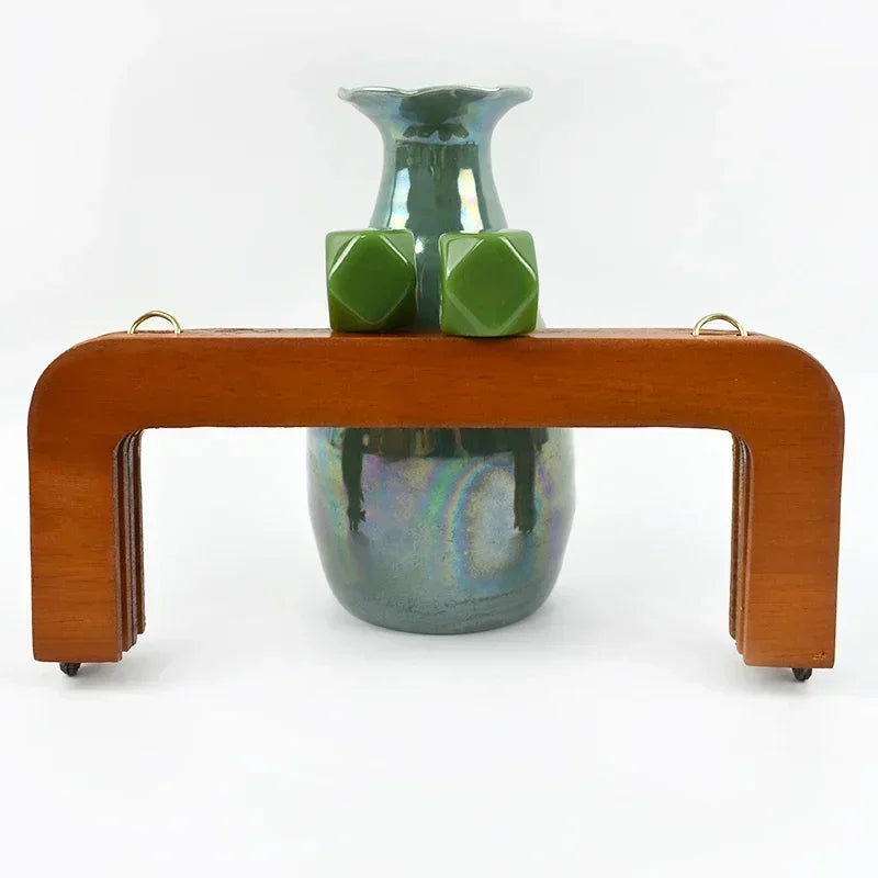 🌰 Fermoir en Bois avec Perles – 20 cm