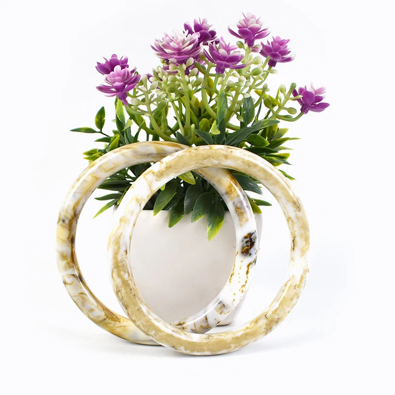 👜 2 Pcs (1 Paire) Poignées Rondes en résine Ambre – 10 cm ✨