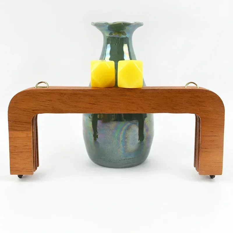 🌰 Fermoir en Bois avec Perles – 20 cm