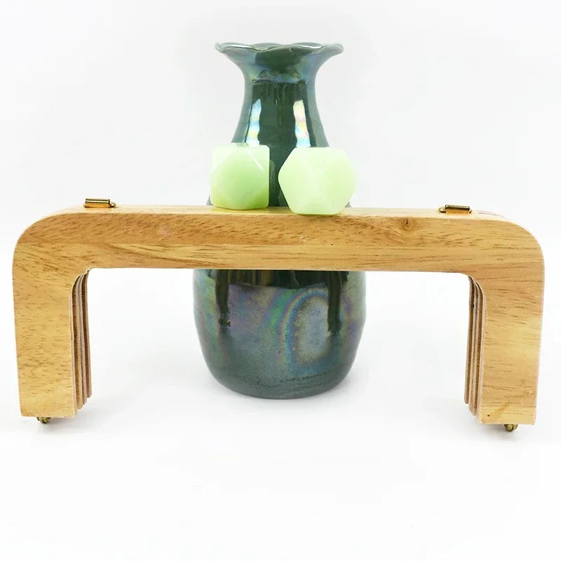 🌰 Fermoir en Bois avec Perles – 20 cm