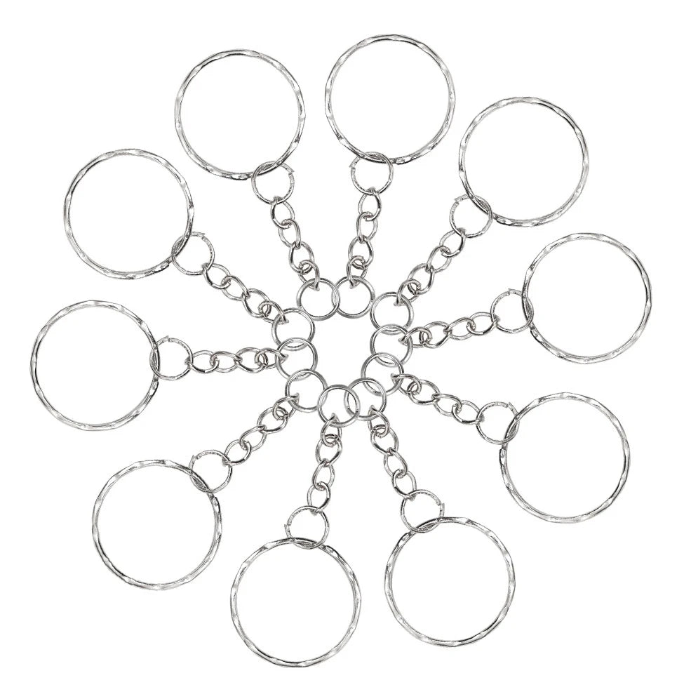 🔑 20 à 100pcs Anneaux Porte-Clés Métal
