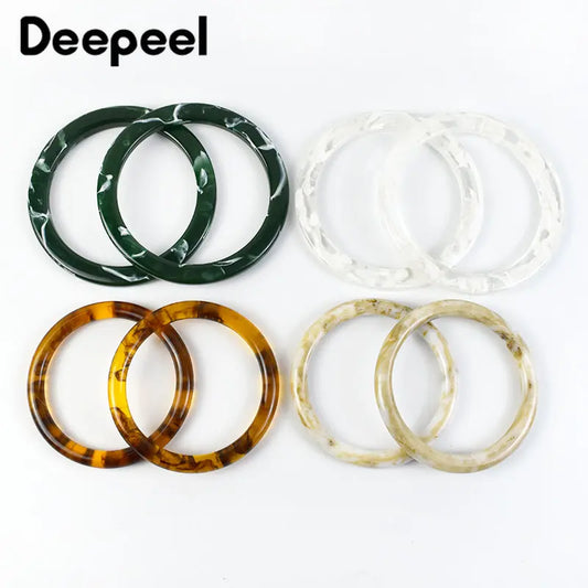 👜 2 Pcs (1 Paire) Poignées Rondes en résine Ambre – 10 cm ✨