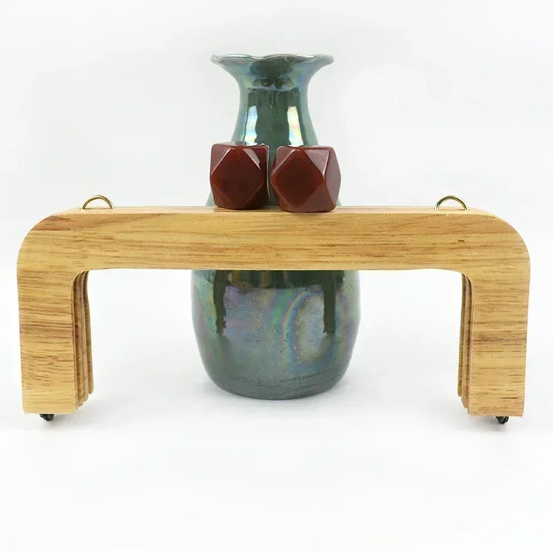 🌰 Fermoir en Bois avec Perles – 20 cm