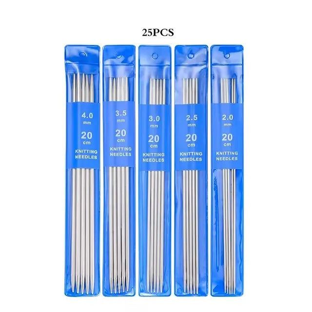 🧶 Set d’Aiguilles à Tricoter en Acier Inoxydable