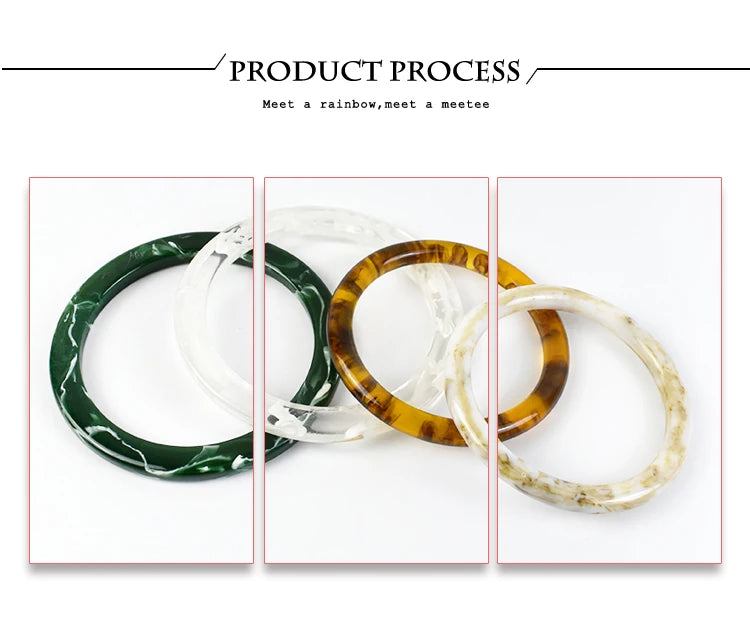 👜 2 Pcs (1 Paire) Poignées Rondes en résine Ambre – 10 cm ✨