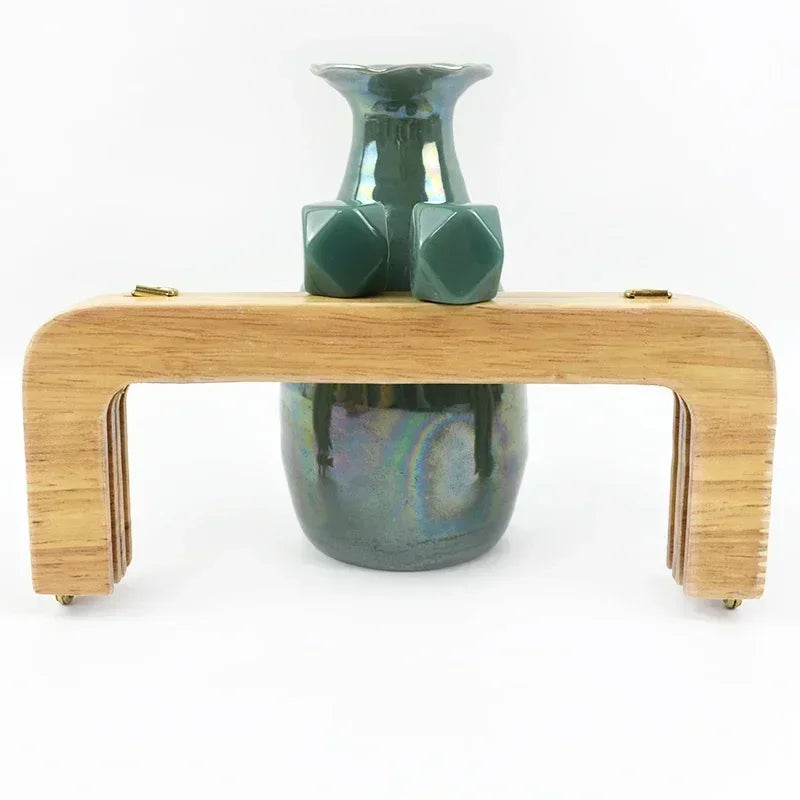 🌰 Fermoir en Bois avec Perles – 20 cm