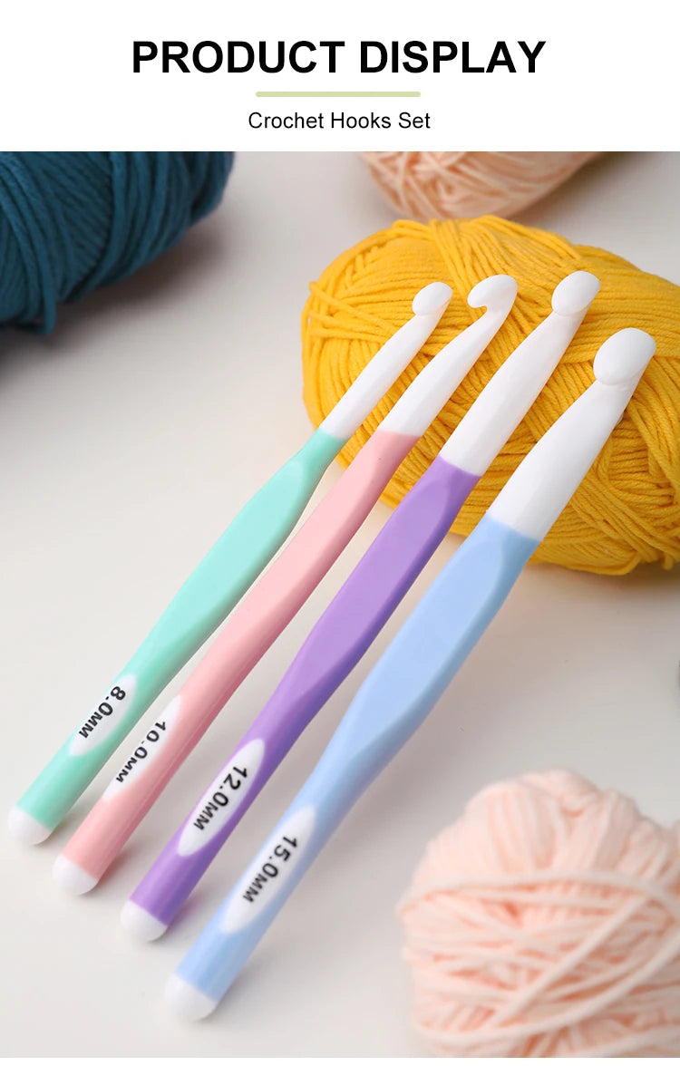 🧶 Crochets Ergonomiques Multicolores – 6 à 20 mm ✨