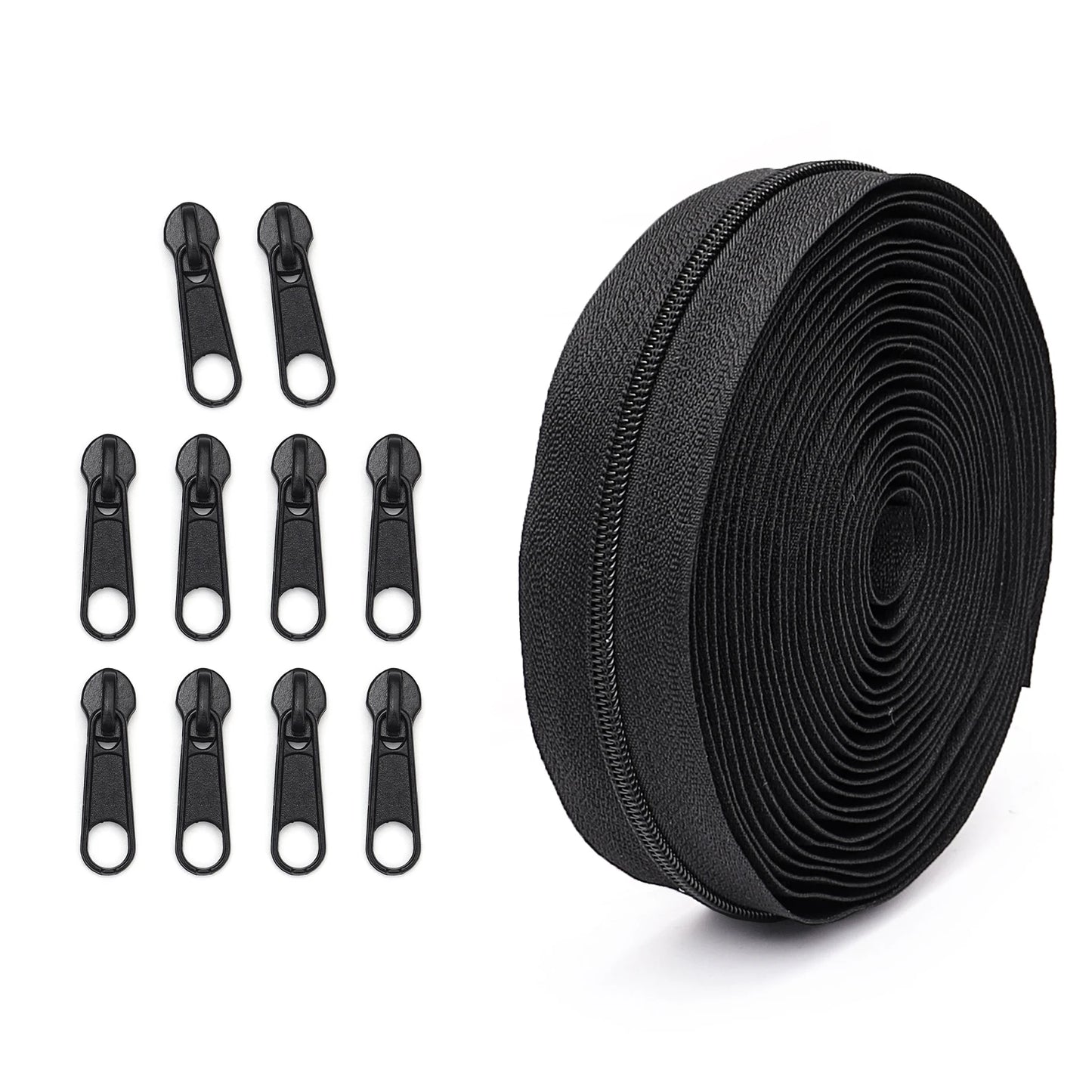 🧵 Set Fermeture Éclair – 4,5 mètres + 10 Curseurs assortis