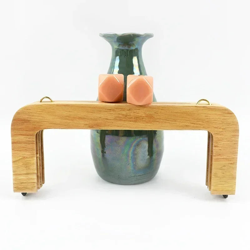 🌰 Fermoir en Bois avec Perles – 20 cm