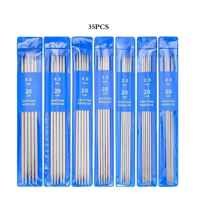 🧶 Set d’Aiguilles à Tricoter en Acier Inoxydable