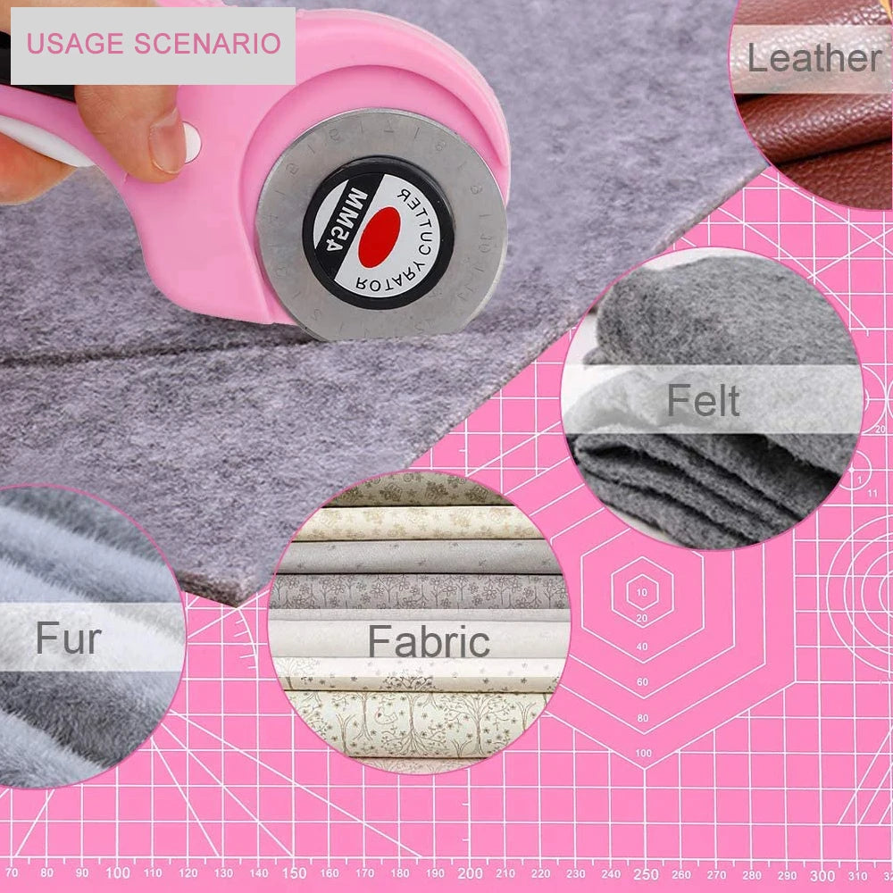 ✂️ Cutter Rotatif 45mm avec 5 Lames de Rechange