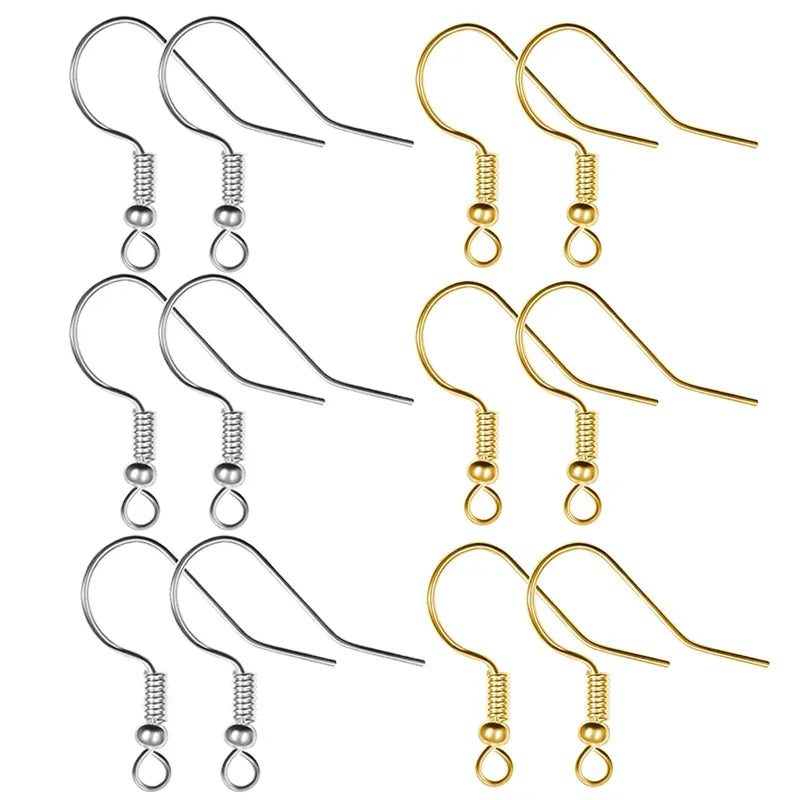 ✨ 100/200 pcs Crochets d’Oreilles Inox Hypoallergéniques
