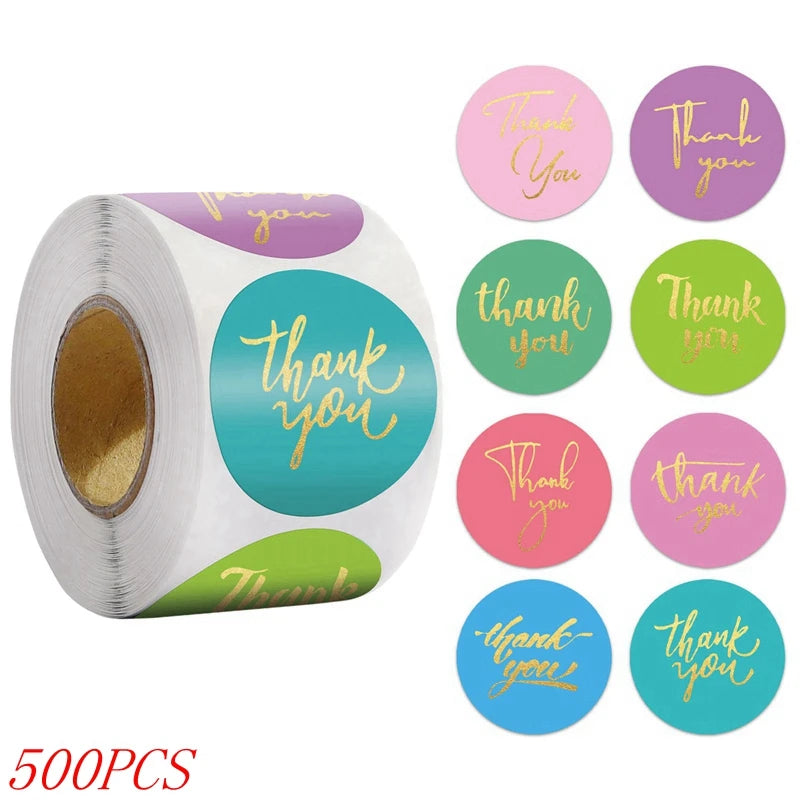 💙 Stickers “Thank You” – 50 à 500 pcs