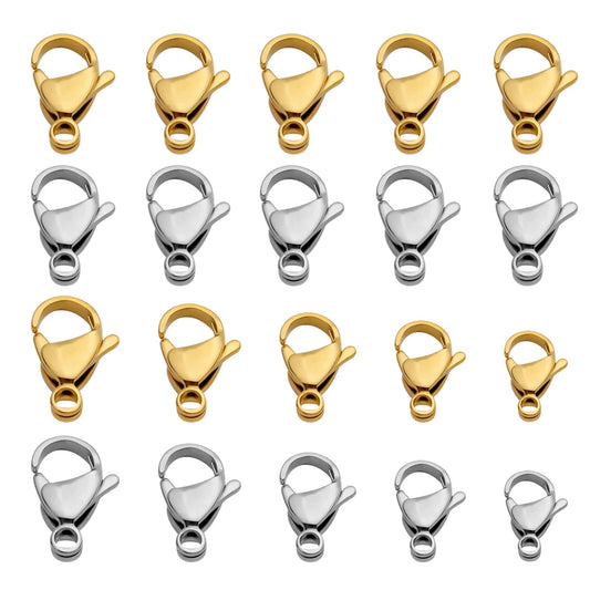 Lot de 20-40 Fermoirs Mousquetons en Acier Inoxydable