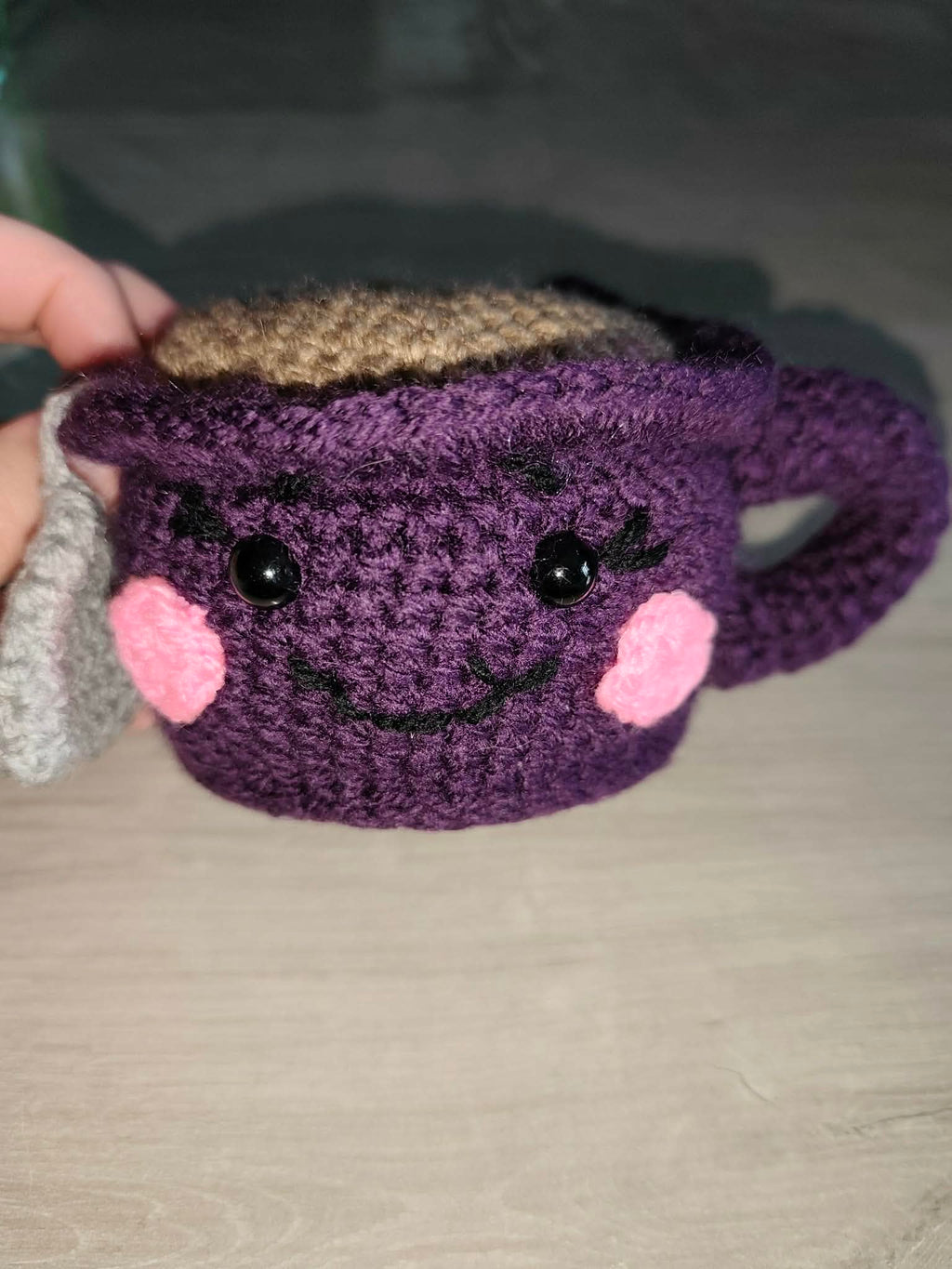 ☕ Tasse à thé au crochet – organiseur d’accessoires 🧶