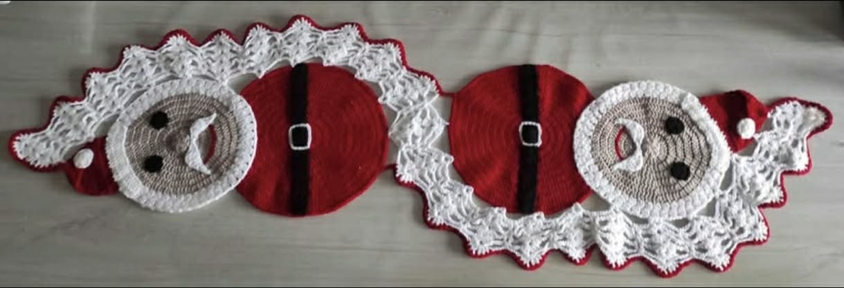 🎅Chemin de table père noël au crochet