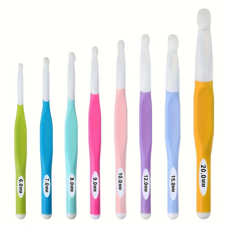 🧶 Crochets Ergonomiques Multicolores – 6 à 20 mm ✨