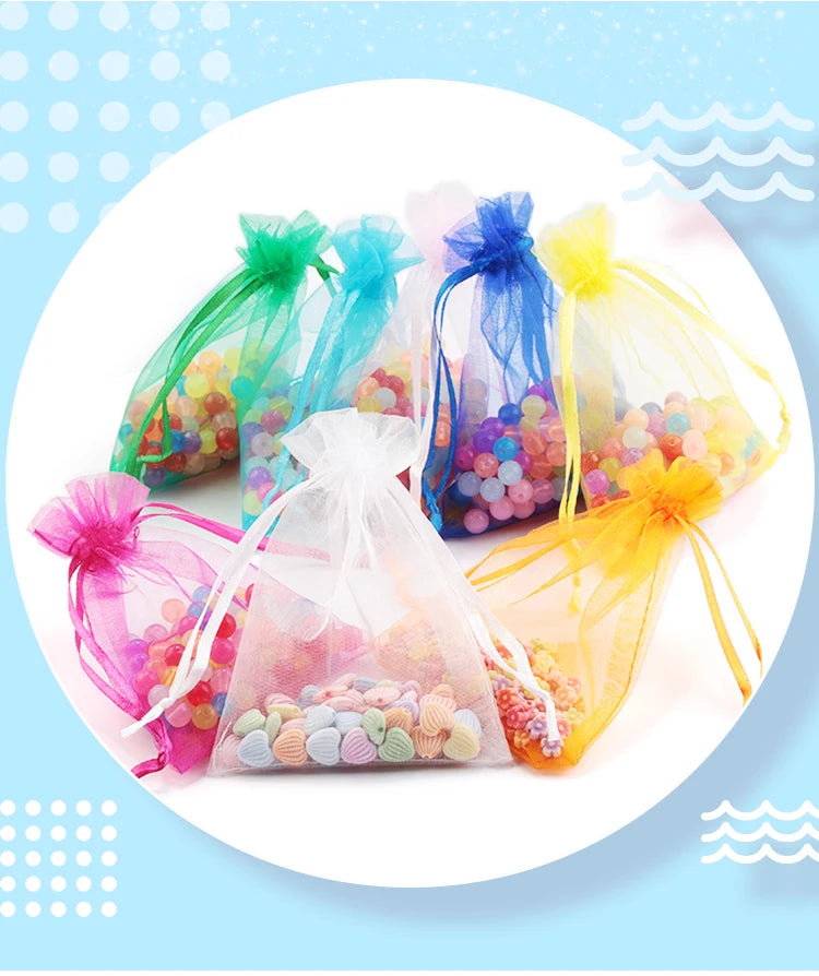 🎁 100pcs Sacs en Organza 9x12cm
