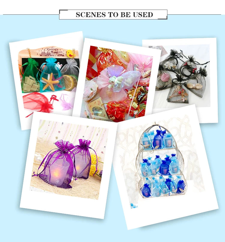 🎁 100pcs Sacs en Organza 9x12cm