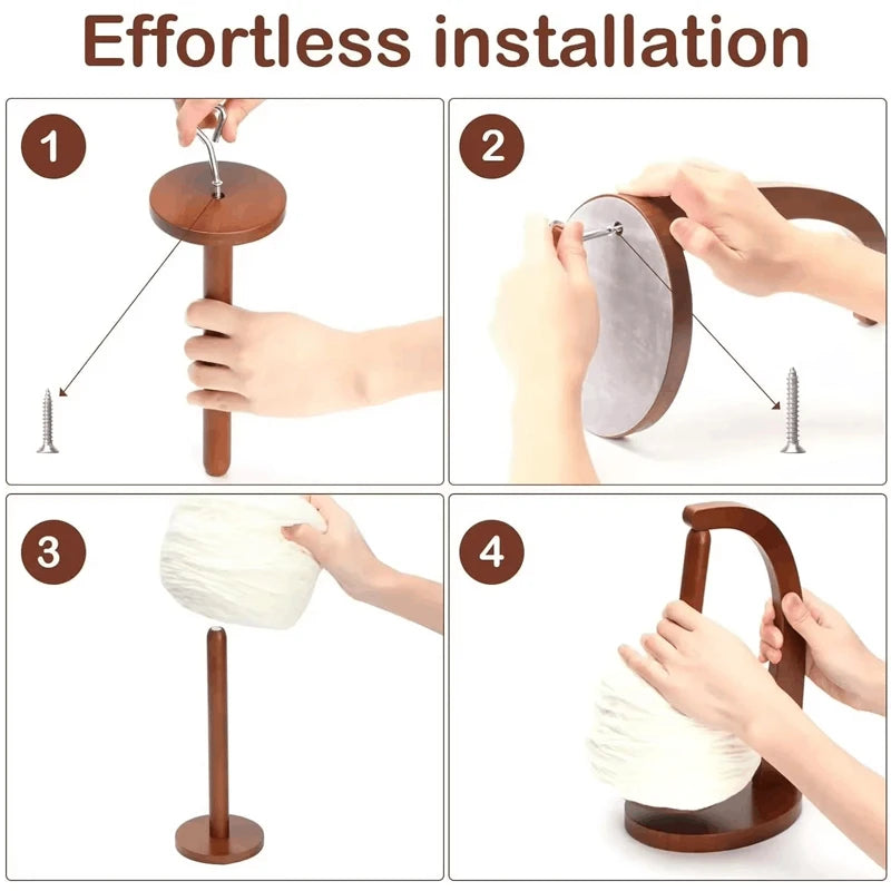 🧶 Support de pelote rotatif magnétique en bois