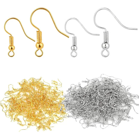 ✨ 100/200 pcs Crochets d’Oreilles Inox Hypoallergéniques