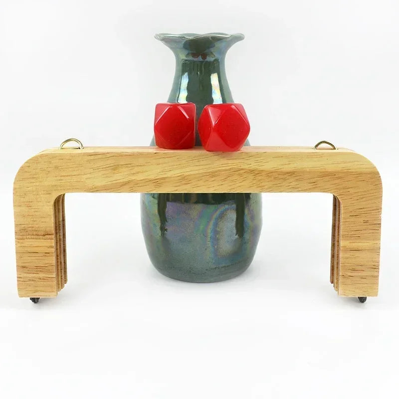 🌰 Fermoir en Bois avec Perles – 20 cm