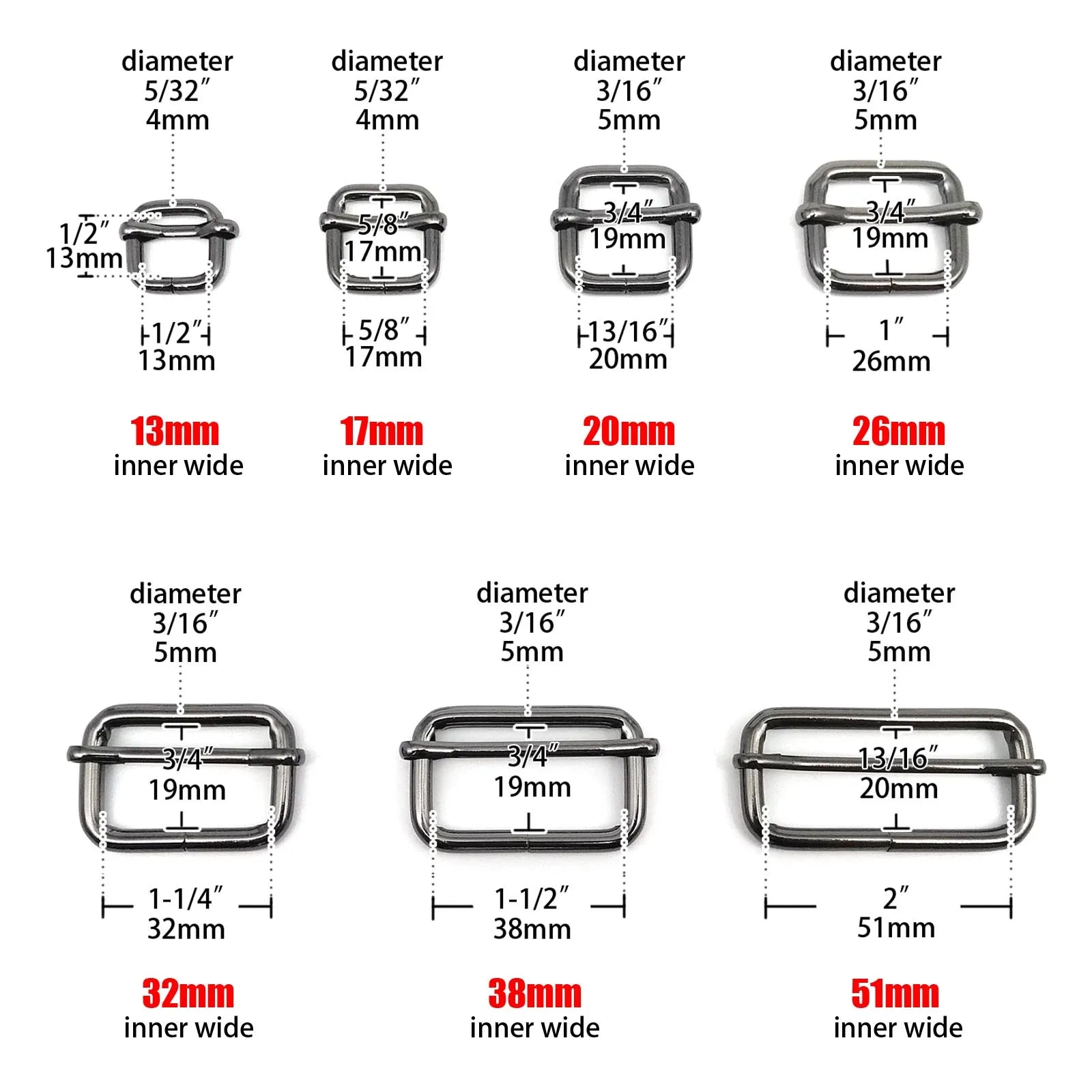 🧳 Boucle Métallique Rectangle
