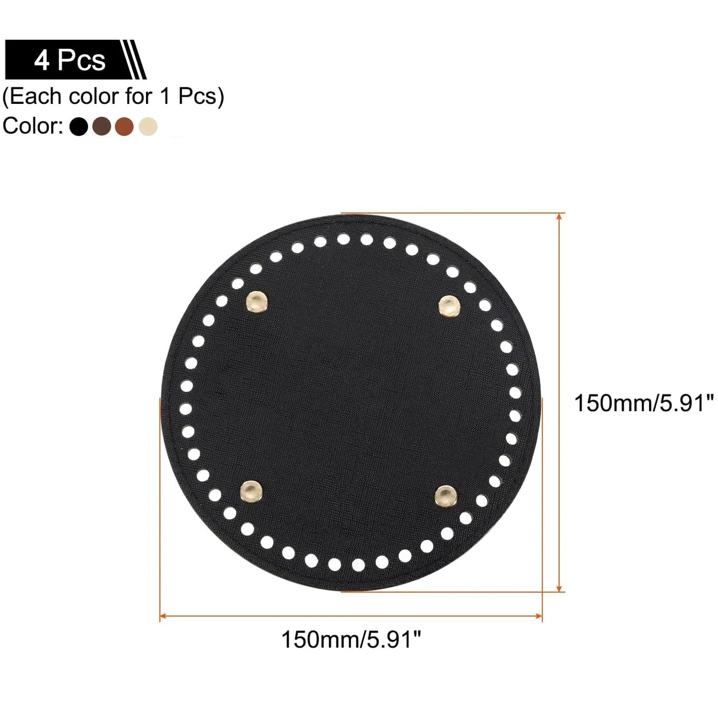 👜 1-4 Pcs Base Ronde en Cuir PU pour Fond de Sac