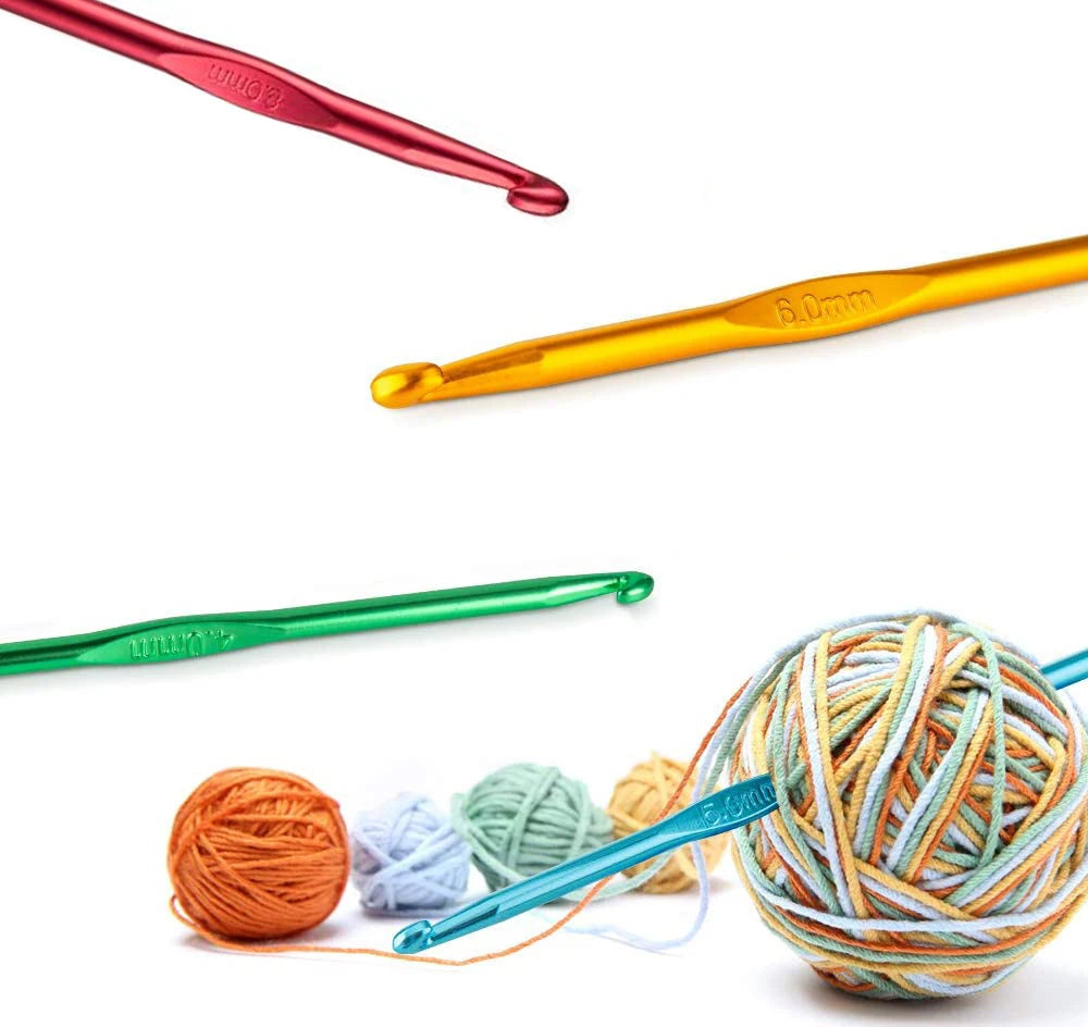 🧶 Set de 12 Crochets Ergonomiques en Métal