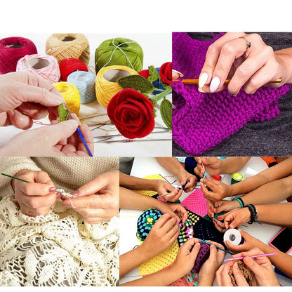 🧶 Set de 12 Crochets Ergonomiques en Métal