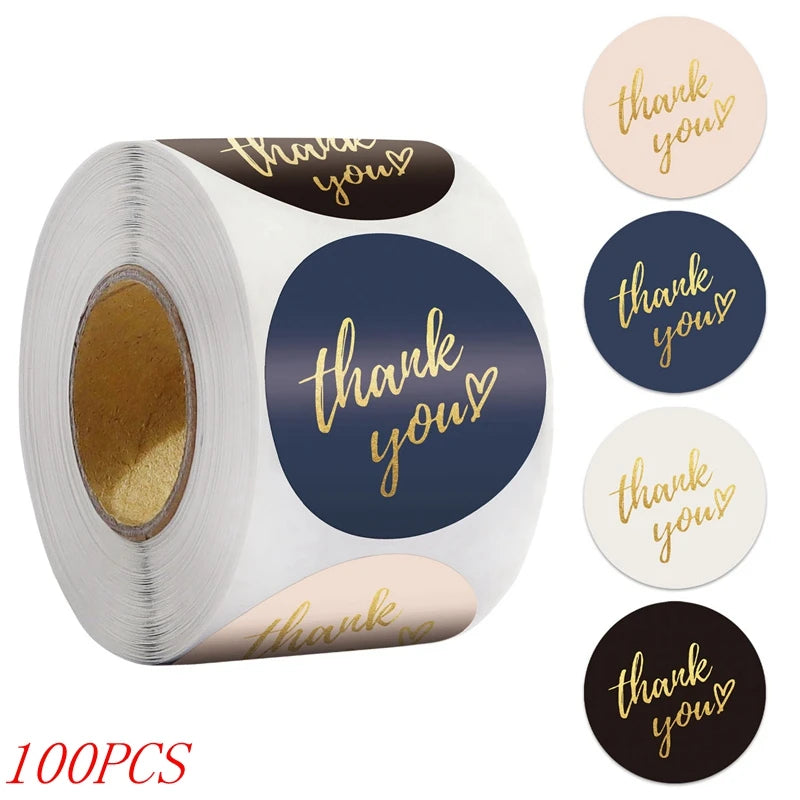 💙 Stickers “Thank You” – 50 à 500 pcs