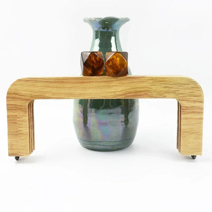 🌰 Fermoir en Bois avec Perles – 20 cm