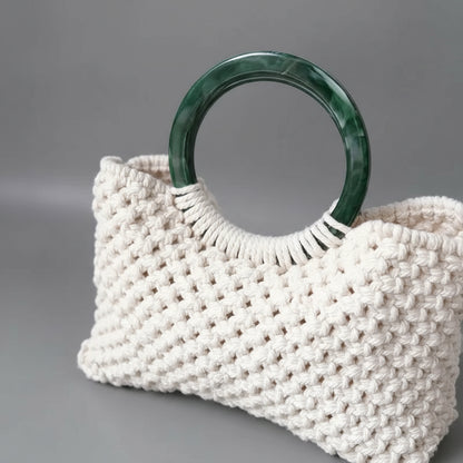 👜 2 Pcs (1 Paire) Poignées Rondes en résine Ambre – 10 cm ✨