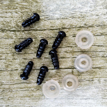 👁️ Lot de 100 Yeux de Sécurité en Plastique – 8/10/12/14 mm