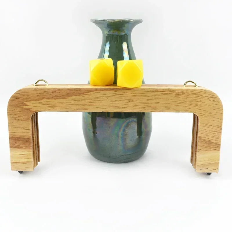 🌰 Fermoir en Bois avec Perles – 20 cm