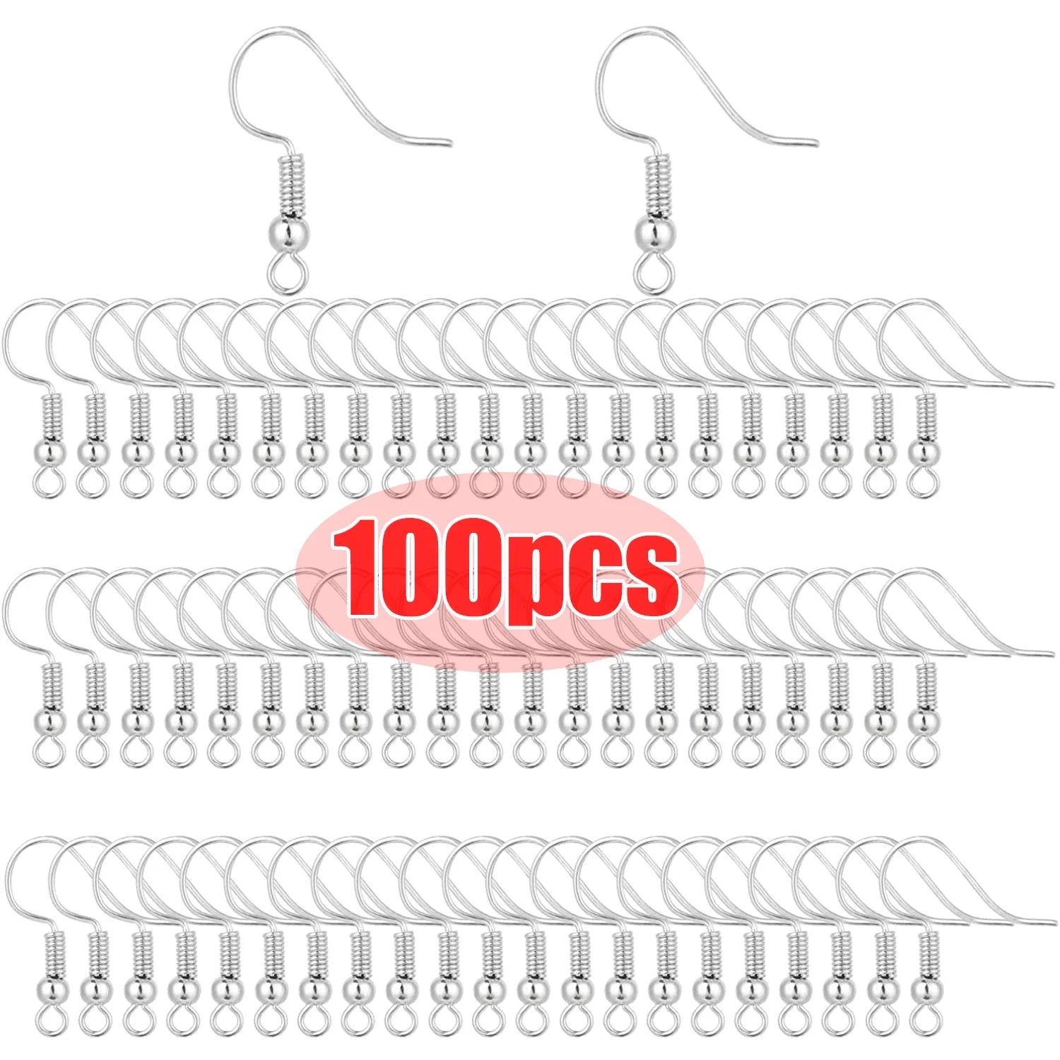 ✨ 100/200 pcs Crochets d’Oreilles Inox Hypoallergéniques