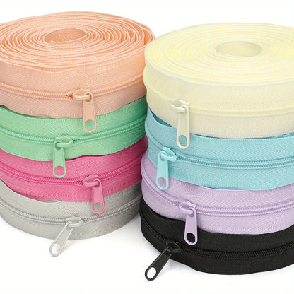 🧵 Set Fermeture Éclair – 4,5 mètres + 10 Curseurs assortis