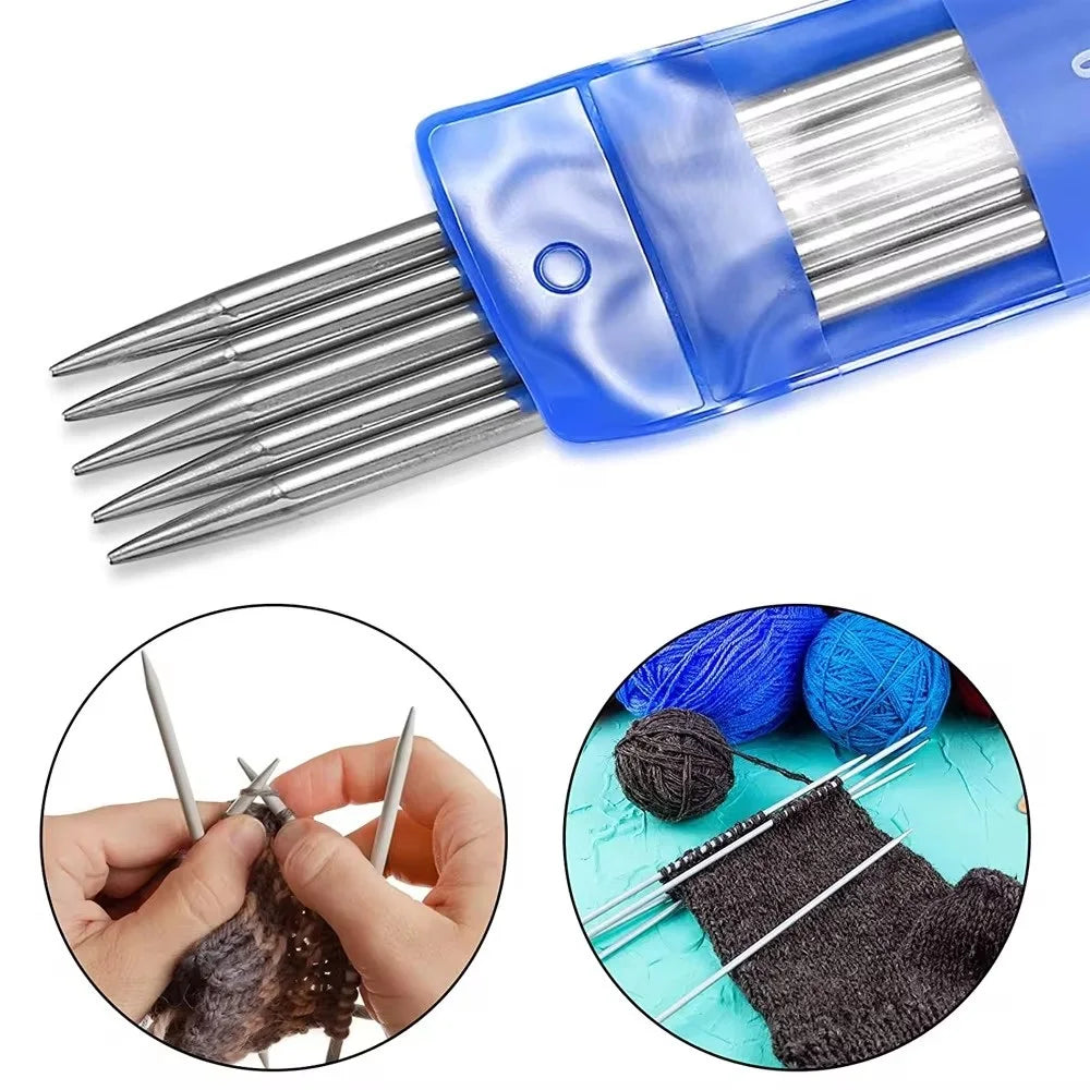 🧶 Set d’Aiguilles à Tricoter en Acier Inoxydable
