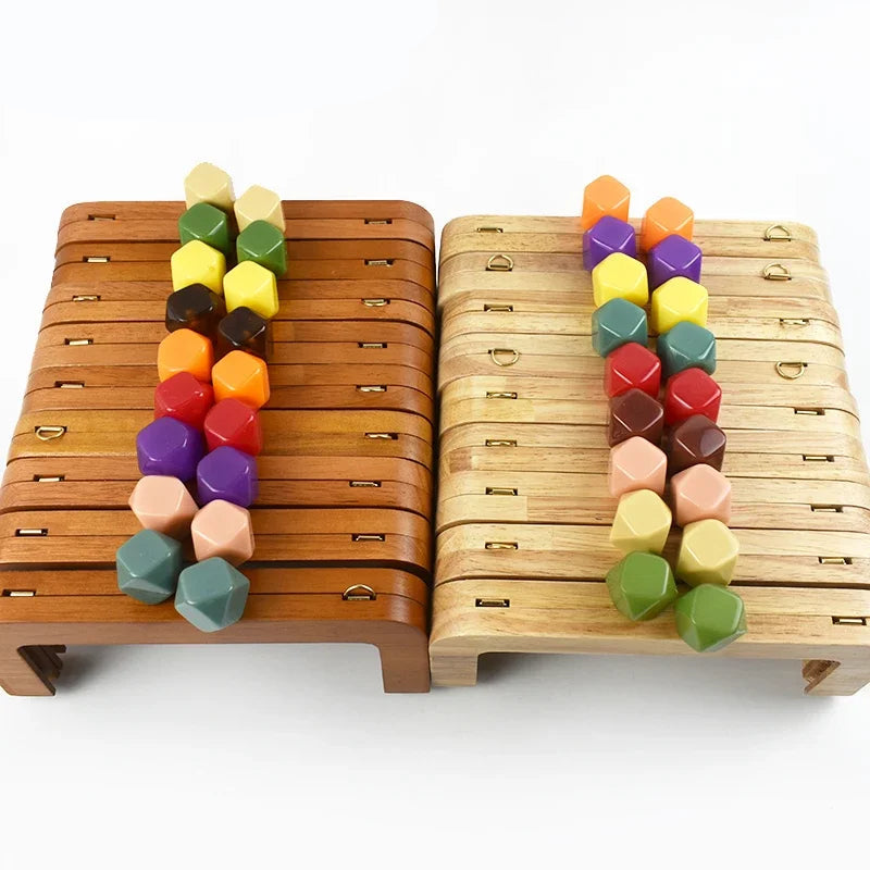 🌰 Fermoir en Bois avec Perles – 20 cm