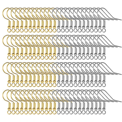 ✨ 100/200 pcs Crochets d’Oreilles Inox Hypoallergéniques
