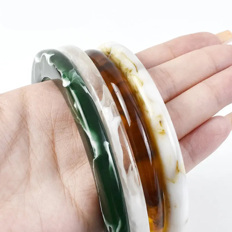 👜 Poignées Rondes en résine Ambre – 10 cm ✨