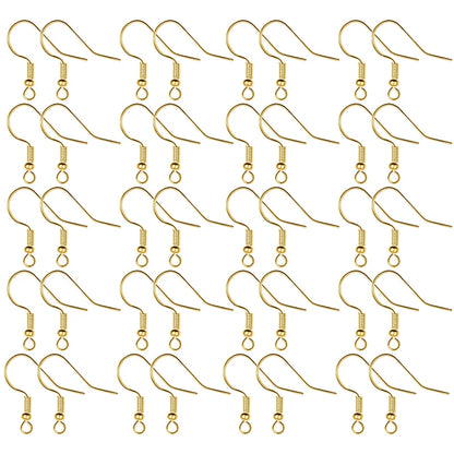✨ 100/200 pcs Crochets d’Oreilles Inox Hypoallergéniques