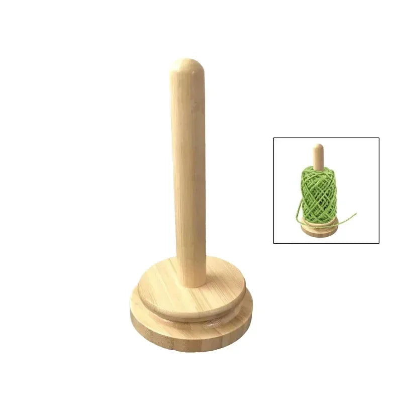 🧶 Support de pelote rotatif magnétique en bois