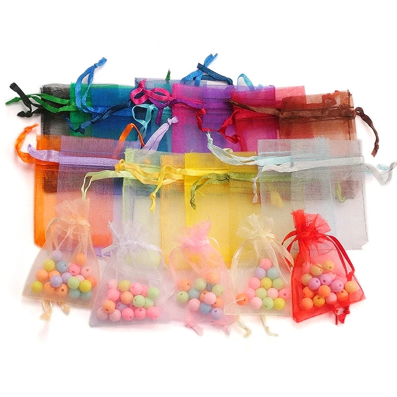 🎁 100pcs Sacs en Organza 9x12cm