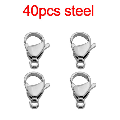 Lot de 20-40 Fermoirs Mousquetons en Acier Inoxydable