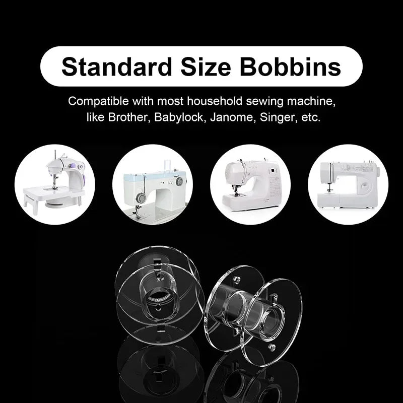 🧵 25 Bobines Vides Transparentes + Boîte de Rangement 💡🎁