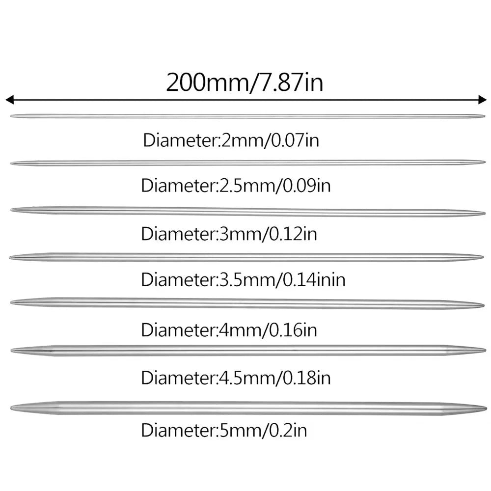 🧶 Set d’Aiguilles à Tricoter en Acier Inoxydable